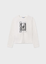 Load image into Gallery viewer, Mayoral Long Sleeved Ballerina Printed Cotton Shirt in White: Sizes 8-18
