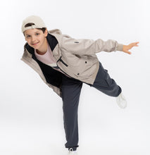 Load image into Gallery viewer, Water Repellant Hooded Jacket in Dark Sand: Size 7 to 14 Years
