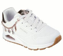 Load image into Gallery viewer, Skechers “She’s Charming” Sneakers in White/Rose Gold: Size 10 to 4
