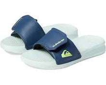 Load image into Gallery viewer, Quiksilver “Bright Coast Glow Youth” Slides: Size 2 to 6 Youth
