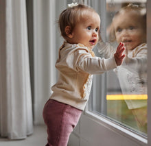 Load image into Gallery viewer, Girls Pink Corduroy Flare Leggings: Size 6M to 6 Years
