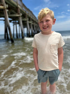 Me & Henry Boys Brian Navy Pique Cargo Shorts: Size 3/6M to 9/10 Years