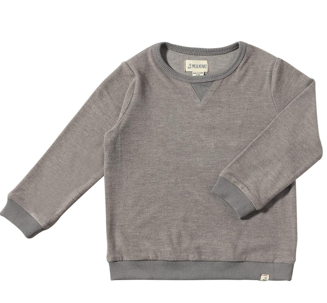 Me & Henry So Soft & Cozy Boys Fleece Sweatshirt in Soft Grey: Sizes 2/3 to 8/9 Years