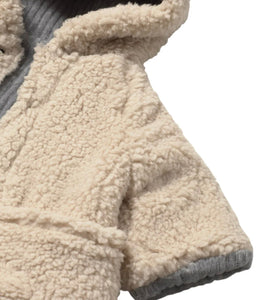 Mayoral Reversible Corduroy/Sherpa Hooded Coat in Grey Blue: Size 2/4m to 18m