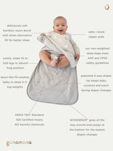 Load image into Gallery viewer, GunaMuna Sleep Sack Swaddle in “Grace” Print TOG 1.0 : Size NB  to 18/24M

