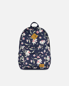 Deux Par Deux Backpack Navy Flower Print