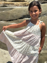Load image into Gallery viewer, Vignette “Kit” Tiered Swing Dress in Pink Floral Print: Size 2 to 12 Years

