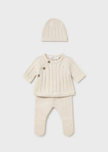 Load image into Gallery viewer, Mayoral 3 Piece Set of Organic Cotton Knit Take Home Set in Cream: Size 0M to 3M
