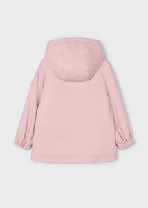 Mayoral Hooded Raincoat with Fleece Lining in Soft Pink: Size 4 to 8