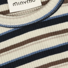 Load image into Gallery viewer, Minymo Baby Long Sleeve Striped Onesie: Size 1M to 24M
