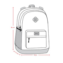 Load image into Gallery viewer, Deux Par Deux Backpack Navy Retro Flower Print
