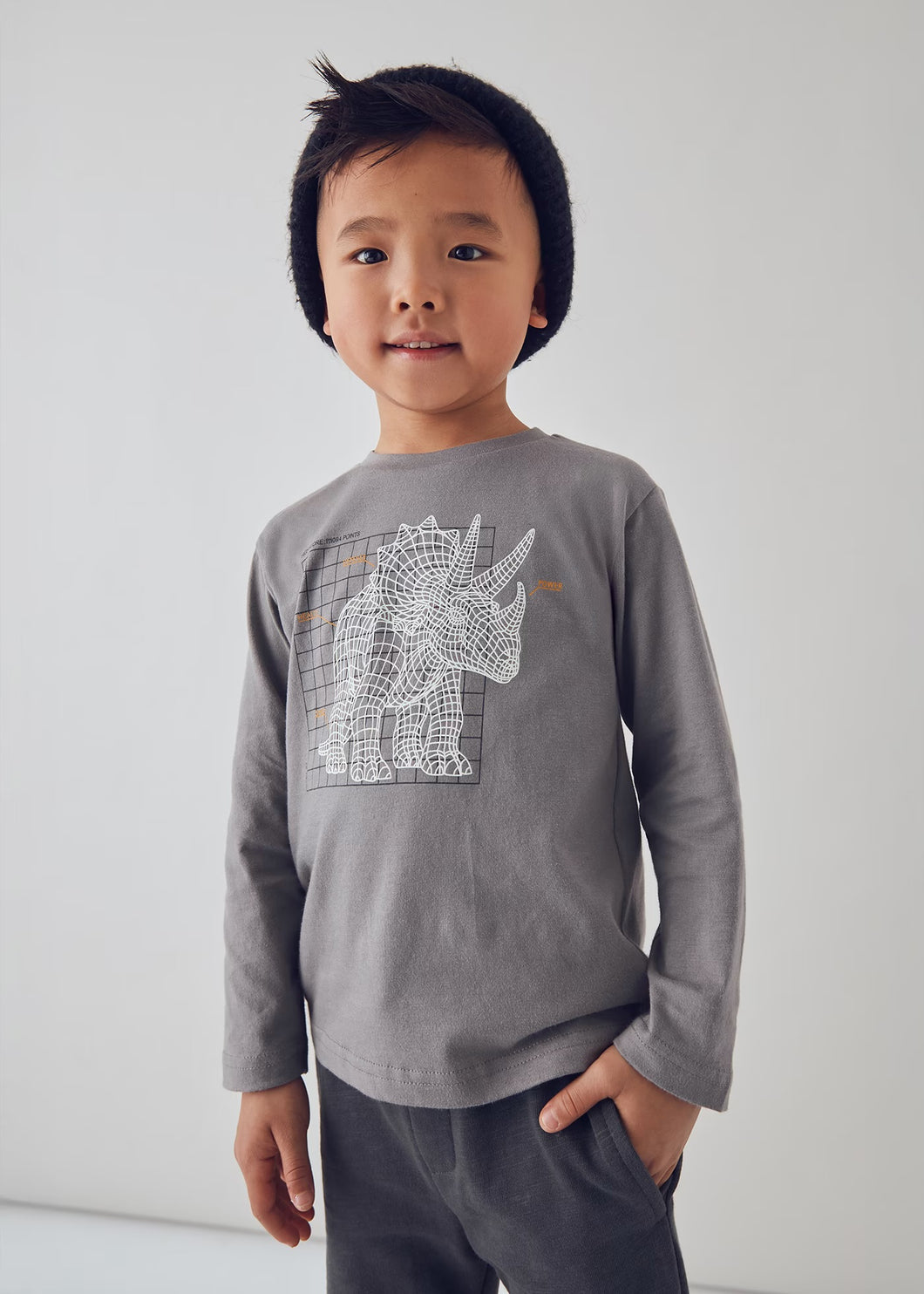 Mayoral Boys Glow in The Dark Dino Print Long Sleeved Top: Size 2 to 9