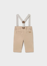 Load image into Gallery viewer, Mayoral Baby Boy Chinos With Suspenders in Sand : Sizes 2-4M to 18M
