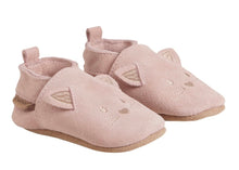 Load image into Gallery viewer, Enfant Baby “Kitty Cat” Leather Slippers in Misty Rose
