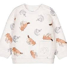 Load image into Gallery viewer, Mayoral Boys Crewneck with Beaver and Porcupine Print: Size 2 to 4 Years
