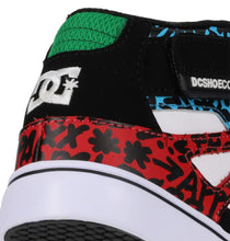 Load image into Gallery viewer, DC Pure High Top EV High Top Sneakers in Blue/Red/White Graffiti: Size 10 to 7

