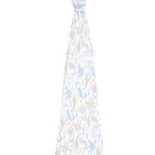 Load image into Gallery viewer, Aden + Anais Silky Soft Muslin Cotton Swaddle Blanket Ocean and Safari Friends Print
