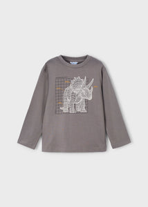 Mayoral Boys Glow in The Dark Dino Print Long Sleeved Top: Size 2 to 9