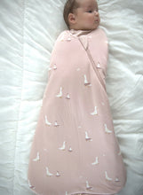 Load image into Gallery viewer, GunaMuna Sleep Sack Swaddle in “Tutu Geese” Print TOG 1.0 : Size NB  to 18/24M
