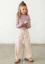 Load image into Gallery viewer, Mayoral Girls Wide Leg Denim with Grommet Details in Cream: Size 5 to 9 Years
