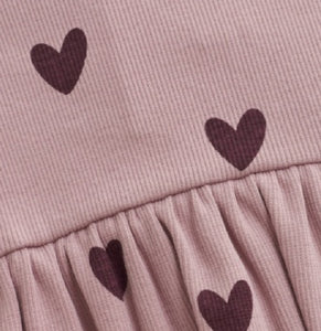 Creamie Brand Long Sleeved Dress with Heart Print: Size 2 to 7Years