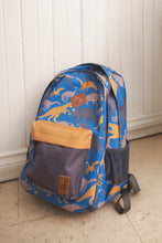 Load image into Gallery viewer, Deux Par Deux Backpack Royal Blue Dino Print
