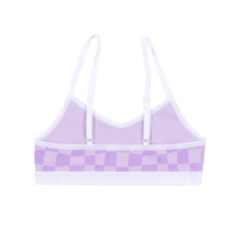 Load image into Gallery viewer, Nano Girls 2 Pack Bralette Purple Check/Blue Daisy Print: Size 8/10 to 14/16
