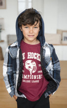 Load image into Gallery viewer, Boys Hooded Blue Plaid Shacket: Size 9/12M to 13/14 Years

