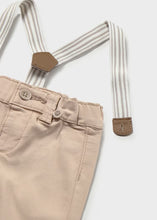 Load image into Gallery viewer, Mayoral Baby Boy Chinos With Suspenders in Sand : Sizes 2-4M to 18M
