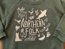 Load image into Gallery viewer, Roo &amp; Crew “Northern Folk” 100% Cotton Pullover in Forest Green: Size 6M to Medium
