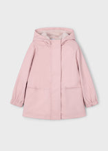 Load image into Gallery viewer, Mayoral Hooded Raincoat with Fleece Lining in Soft Pink: Size 4 to 8
