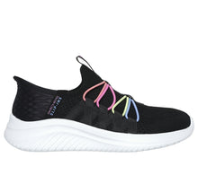 Load image into Gallery viewer, Skechers “Bungee Fun” Stretch Slip on Sneakers in Black/Multi: Size 1 to 6
