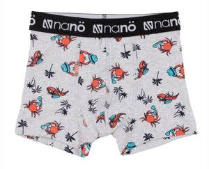 Nano Boys Boxer Brief Sea Creatures/Black/Grey Print 2 Pack : Sizes 2/3 to 10/12