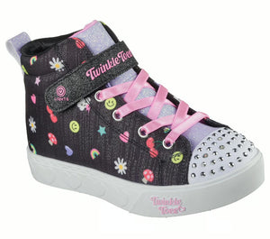 Skechers “Icon Party” Twinkle Toes High Top Sneakers: Size 10.5 to 2