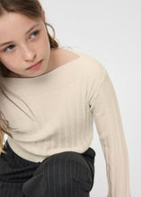 Load image into Gallery viewer, Mayoral Girls Ribbed Knit Long Sleeved Top in Cream: Sizes 8 to 18
