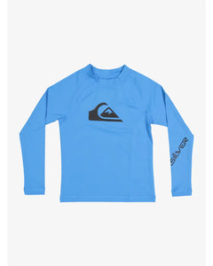 Quiksilver “All Time” Long Sleeved Rashguard in Bright Blue: Size 8 to 16 Years