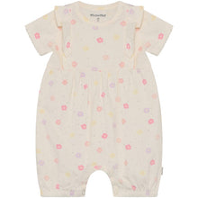 Load image into Gallery viewer, Minymo White with Pink Floral Print and sparkles Romper: Size 3M to 12M
