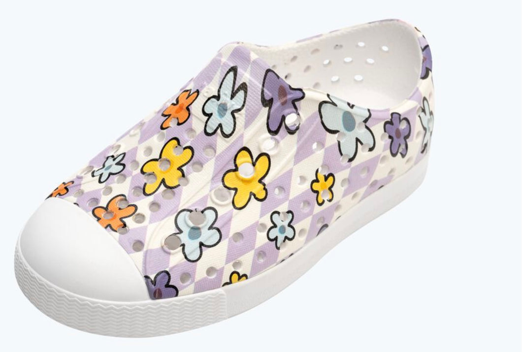 Jefferson Shoes in Shell White/Daisy Grid Print: Size C4 to J5