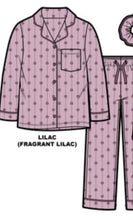 Load image into Gallery viewer, Girls 2 Piece PJ Set With Scrunchy in Purple: Size 7/8 to 13/14
