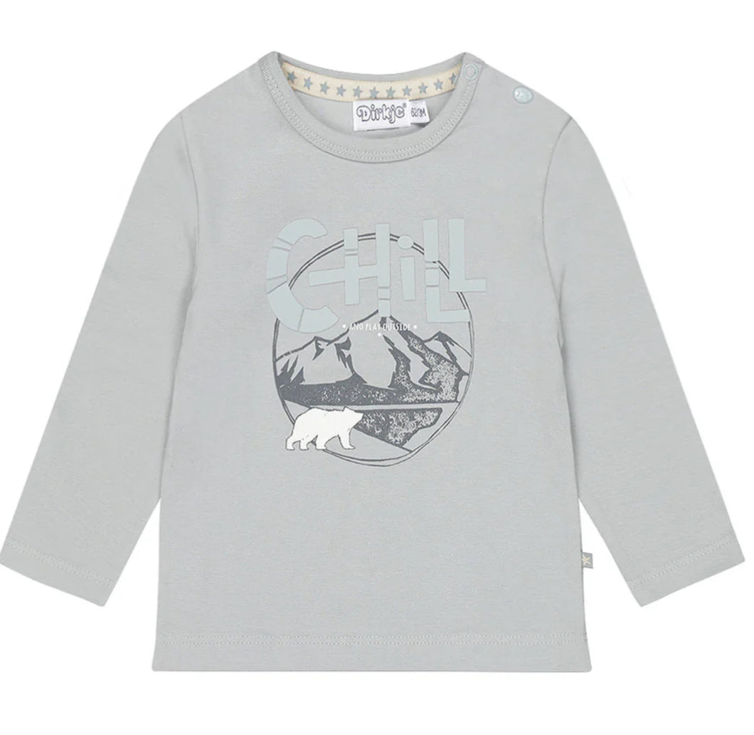 Boys Mountain Print Long Sleeve Shirt: Size 6M to 6 Years