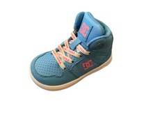 Load image into Gallery viewer, DC Toddler High Top Sneakers in Light Blue/Pink: Size 5 to 10
