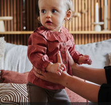 Load image into Gallery viewer, Girls Brown Corduroy Flare Leggings: Size 6M to 6 Years
