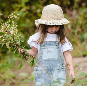 Calikids Girls Straw Beach Hat