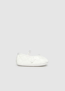 Mayoral Baby Girl Velvet Mary Jane Shoes in White: Size Newborn to 9