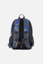 Load image into Gallery viewer, Deux Par Deux Backpack Royal Blue Dino Print
