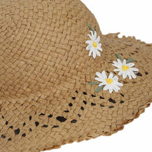 Load image into Gallery viewer, Straw Hat with Flower,Adjustable Crown &amp; Chin Strap: Sizes 2 to 8 years
