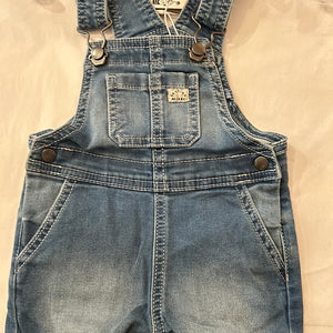 Mayoral Baby Blue Jean Overall Shorts: Sizes 6M to 24M