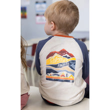 Load image into Gallery viewer, Nano “Adventure Awaits” Raglan Sleeve Tee: Size 2 to 8 Years

