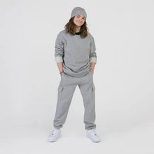 Load image into Gallery viewer, Mini Mioche Cloud Slouchy Cargo Joggers in Heather Grey: Size 1/2 to 13/14
