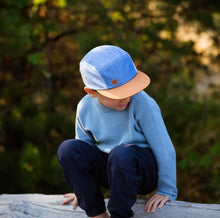 Load image into Gallery viewer, XS Unified Kids 5 Panel Baseball Cap in Denim Colorblock: Size O/S Fits 2 to 8 Years
